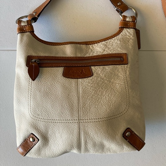 Coach Cream and Tan Leather Crossbody Bag - Picture 4 of 15